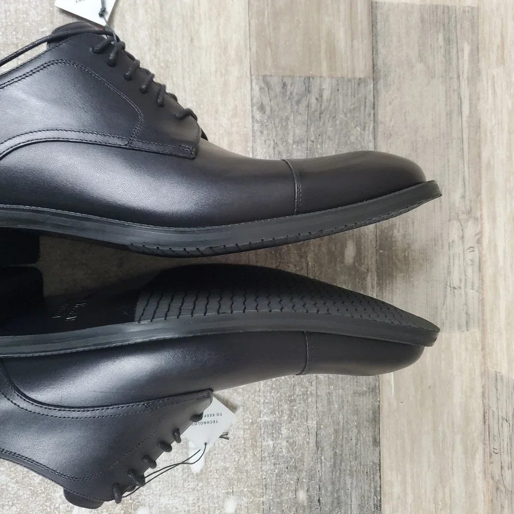 Cole Haan Modern Essentials Mens Oxfords Sz 12 Black Leather Lace Up Low Top